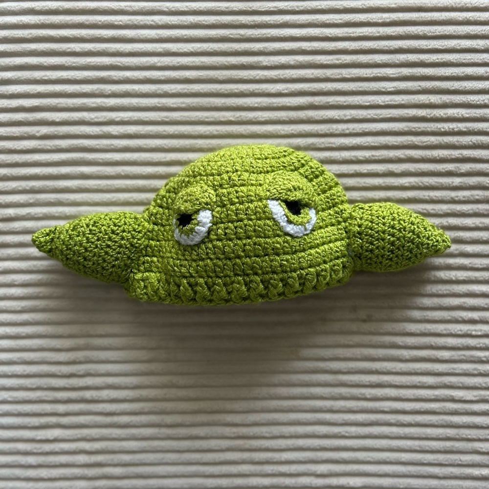 Green Crochet Baby Yoda Hat